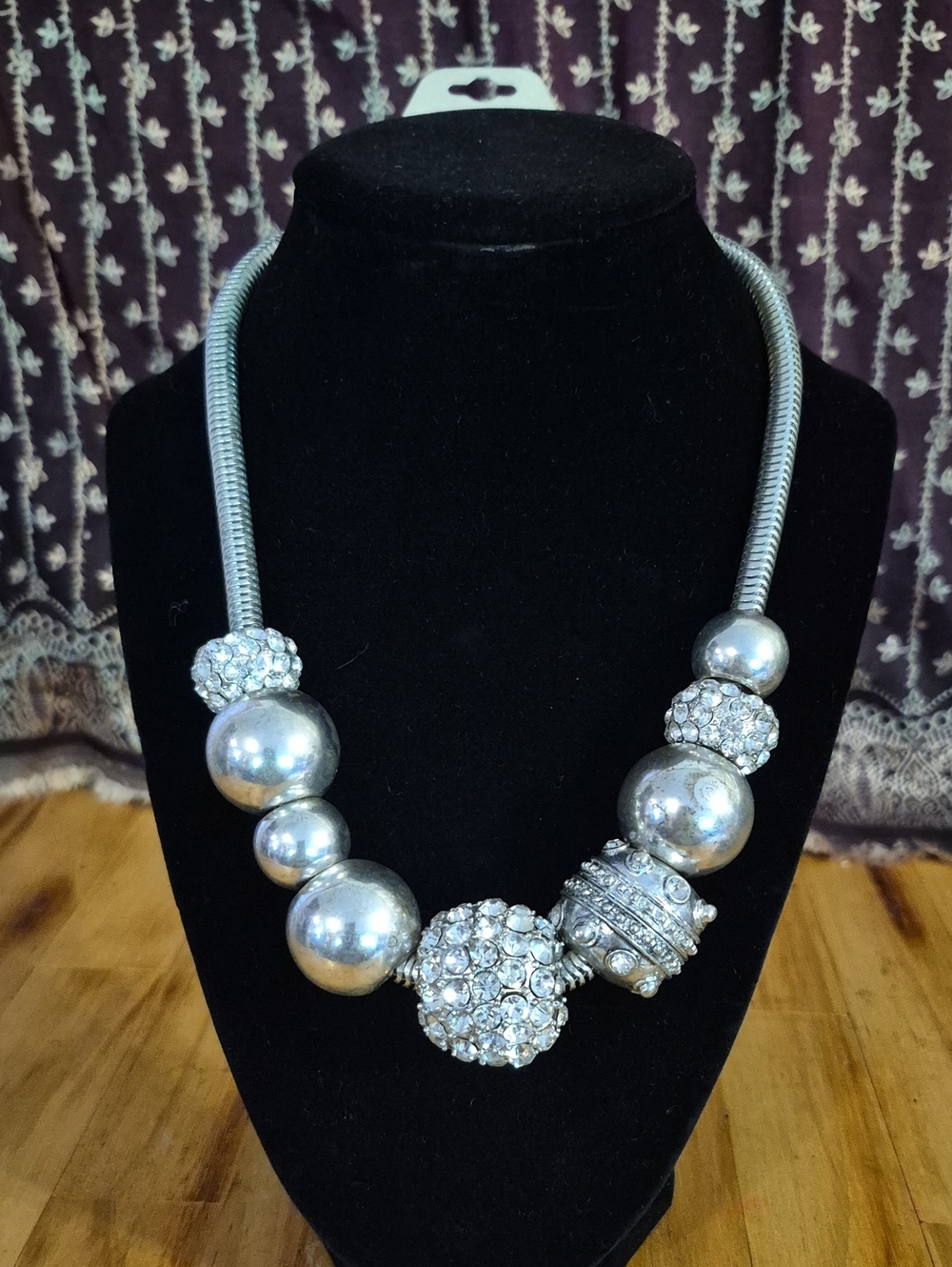 Erica Lyons Silver-Tone Crystal Bead Necklace